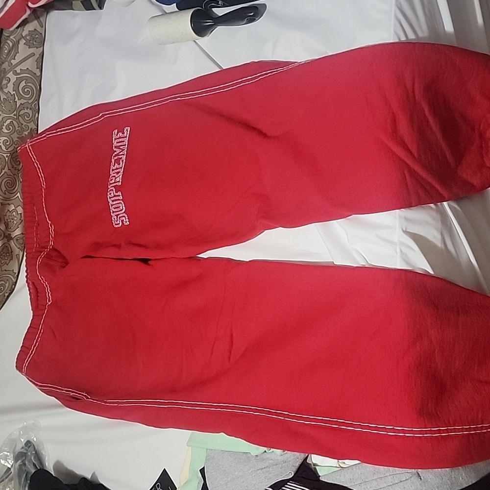 Supreme big stitch sweatpant red size L